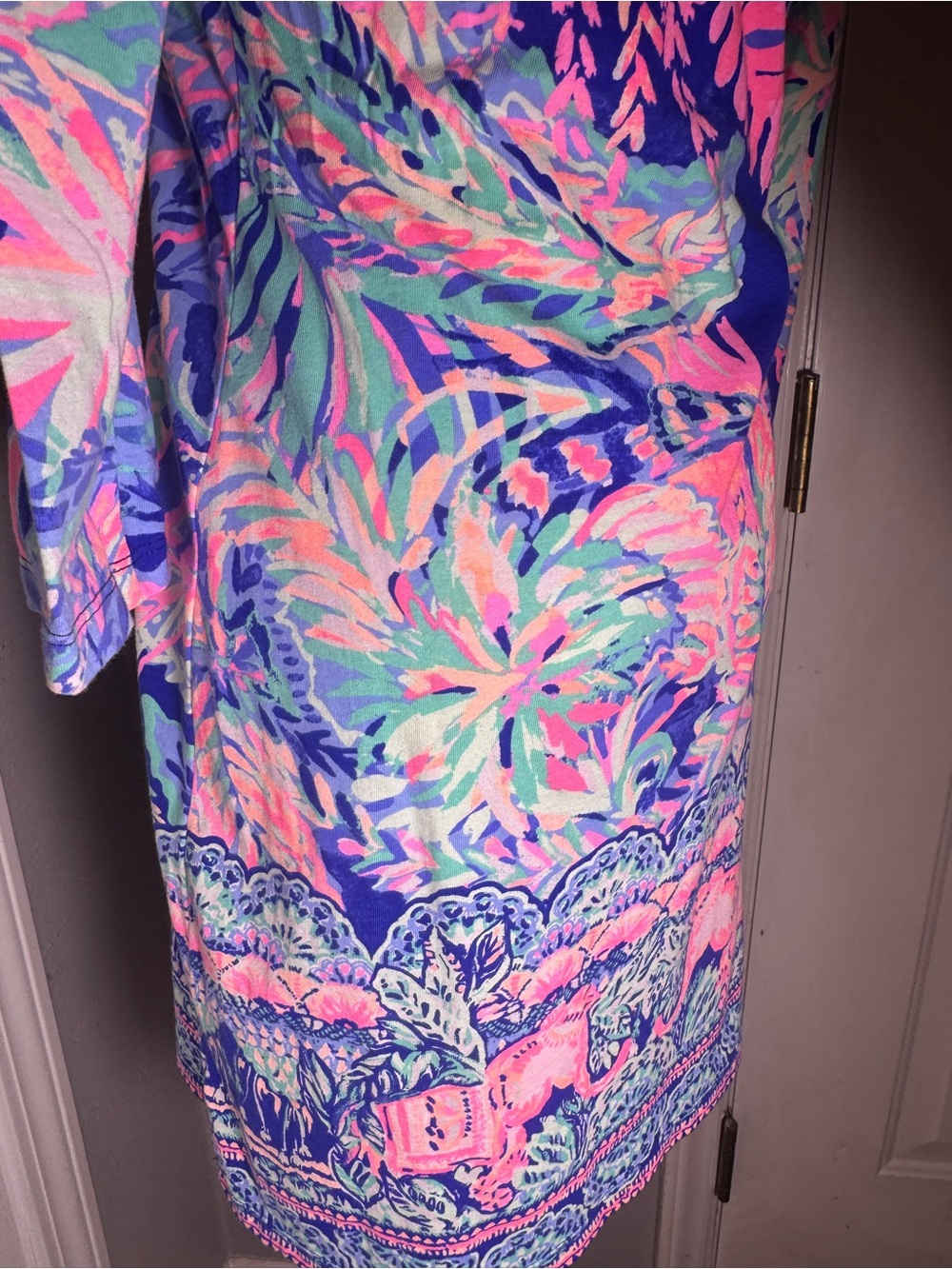 Lilly Pulitzer Bay Dress Multi Sunset Safari Print XS Cotton Dress Vacation - Picture 11 of 17